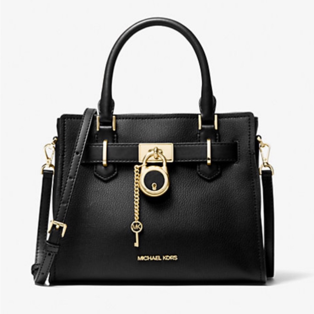 Michael Kors Hamilton Small Satchel Crossbody Bag Black